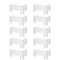 10-Pack White Tablecloths for Rectangle Tables, 70 x 120 Inches