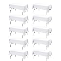 10-Pack White Tablecloths for Rectangle Tables, 60 x 84 Inches