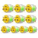 10 Packs Lighted Extension Cord Ends Replacement Plug 15A 125V NEMA 5-15P, Electrical Plugs 3 Prong,Lighted Plug Male Extension Cord Ends, 15 Amp Plug, UL Listed,Yellow