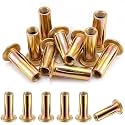10 Pcs 1/4-20 Rivet-Nuts, Multi-Grip Rivet Nut Steel Pre-bulbed Shank Plus Nuts 1/4 20 Zinc Plated Flat Head Threaded Insert Nut for Construction Industrial