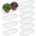 10 Pcs 12 x 6 Inch Plant Trays, Plastic Saucers for Window Sills, Clear