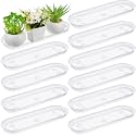 10 Pcs 14 x 4.6 Inch Plant Trays, Plastic Saucers for Window Sills, Clear