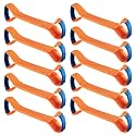 10 Pcs 2"x16" Replacement Dog Bone Short Strap Heavy-Duty 2-inch Car Tie Down Strap with Sewn Eyes Loop on Both Ends Compatible with 8-Point Car Tie Down Lasso for Tow Truck Accessory (Orange)
