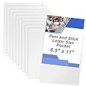 10 Pcs Clear Adhesive Pockets 8.5x11 Top with Open