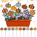 10 Pcs Fall Pumpkin Metal Garden Stakes Autumn Colorful Pumpkin Yard Signs Thanksgiving Decorative Garden Stakes Harvest Metal Yard Signs for Indoor Outside Porch Lawn Decor
