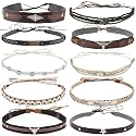 10 Pcs Cowboy Hat Bands for Men Women Cowgirl Hat Accessories