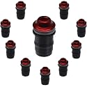 10 PCS M5 Motorcycle Windscreen Bolts Screws Kit,Universal Motorcycle CNC Windshield Windscreen Bolt Screw,Works on OEM or Aftermarket Windshields (Red)