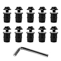 KVAEY 10 PCS Motorcycle Windshield Bolt Screw Kit, Aluminum Alloy Windscreen Mounting Bolt Screws, Universal Windshield Screws Bolts Nuts for Motorcycle Fairings, Car Accessories (Black)
