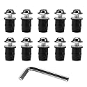 KVAEY 10 PCS Motorcycle Windshield Bolt Screw Kit, Aluminum Alloy Windscreen Mounting Bolt Screws, Universal Windshield Screws Bolts Nuts for Motorcycle Fairings, Car Accessories (Silver)
