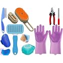 7 Pcs Pet Grooming Kit for Dogs &amp; Cats, Nail Clipper, Dogs Bath &amp; Massage Brush,Dog Hair Brush, Pets Hair Steam Brush, Grooming Comb, Bath Gloves &amp; Pet Bath Brush, Complete Grooming Accessories Set