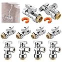10 PCS Push to Connect Shut Off Valve Kit - 5 Angle + 5 Straight Stop Valve