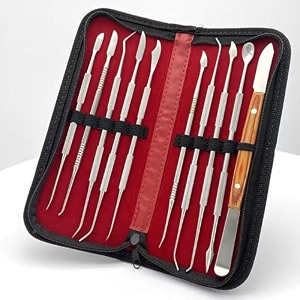 10 pcsset dental plaster knife waxing carving lab tools teeth whitening stainless steel carving instruments kit
