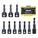 10-Piece Magnetic Nut Driver Set - SAE (1/4" to 9/16") Nut Driver Set with Bit Extension - Cr-V Magnetic Socket set, Slotting Tool Box