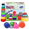 10-Piece Stacking & Nesting Cups | Montessori Baby Toy with Shapes & Beaker Design, Colorful Educational Toy for Early Learning, Motor Skills, Sorting, Sensory Play & Fun Activities