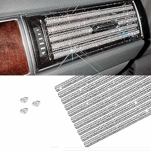 10 pieces bling diamond car air conditioner vent trim decoration strips accessories waterproof flexible shiny auto car vent interior accessories for all car air vent outlet for women