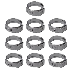 heavenglow 10 pieces stainless steel single ear clamps hydraulic hose 10 x 166-198mm