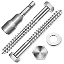 (10-Set) 3/8 x 3-1/2" Lag Screws, Stainless Steel Heavy Duty Hex Head Lag Bolts for Wood, Commercial/Industrial Grade 1/4 Bolts, Mounting Screws Bolts Kit, Bright Finish by Marysino