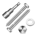 (10-Set) 3/8 x 3 Lag Screws for Wood, Stainless Steel Heavy Duty Hex Head Lag Bolts, ASME B18.2.1 Commercial/Industrial Grade Mounting Screws Bolts Kit by Marysino