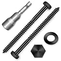 (10-Set) 5/16 x 4 Lag Screws, Stainless Steel Heavy Duty Hex Head Lag Bolts for Wood, Commercial/Industrial Grade 1/4 Bolts, Mounting Screws Bolts Kit, Black Oxided by Marysino