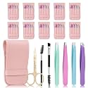 10 Set Eyebrow Tweezers Kit, Tweezers for Facial Hair, Stocking Stuffers
