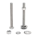 (10 Sets) 5/16-18 x 3" Hex Head Screw Bolt, Nuts, Flat Washer &amp; Spring Lock Washers, 18-8 (304) Stainless Steel, Fully Threaded, by Skvltvfyt