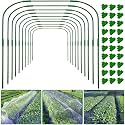 10 Sets Greenhouse Hoops Grow Tunnel-41.3" W x 31.5" H with 30 PCS Clamps,DIY Garden Hoop Plastic Rustproof Support Frame Garden Hoop Stakes for Plants Fruits Vegetables Raised Garden Beds Row Cover