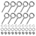M METERXITY 10-Sets Stainless Eyebolt M5x29mm Shoulder Lifting Eye Bolt with Nuts Washers Male Screw Thread Ring Shoulder Eye Bolts Length 1.14 Inch for Suspending/Fastening