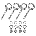 M METERXITY 4-Sets Stainless Eyebolt M5x40mm Shoulder Lifting Eye Bolt with Nuts Washers Male Screw Thread Ring Shoulder Eye Bolts Length 1.57 Inch for Suspending/Fastening