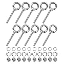 M METERXITY 10-Sets Stainless Eyebolt M5x50mm Shoulder Lifting Eye Bolt with Nuts Washers Male Screw Thread Ring Shoulder Eye Bolts Length 1.97 Inch for Suspending/Fastening
