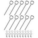 M METERXITY 10-Sets Stainless Eyebolt M6x100mm Shoulder Lifting Eye Bolt with Nuts Washers Male Screw Thread Ring Shoulder Eye Bolts Length 3.94 Inch for Suspending/Fastening
