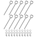 M METERXITY 10-Sets Stainless Eyebolt M6x119mm Shoulder Lifting Eye Bolt with Nuts Washers Male Screw Thread Ring Shoulder Eye Bolts Length 4.69 Inch for Suspending/Fastening