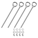M METERXITY 4-Sets Stainless Eyebolt M6x148mm Shoulder Lifting Eye Bolt with Nuts Washers Male Screw Thread Ring Shoulder Eye Bolts Length 5.83 Inch for Suspending/Fastening