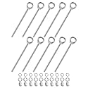 M METERXITY 10-Sets Stainless Eyebolt M6x148mm Shoulder Lifting Eye Bolt with Nuts Washers Male Screw Thread Ring Shoulder Eye Bolts Length 5.83 Inch for Suspending/Fastening
