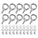 M METERXITY 10-Sets Stainless Eyebolt M6x16mm Shoulder Lifting Eye Bolt with Nuts Washers Male Screw Thread Ring Shoulder Eye Bolts Length 0.63 Inch for Suspending/Fastening