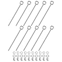 M METERXITY 10-Sets Stainless Eyebolt M6x200mm Shoulder Lifting Eye Bolt with Nuts Washers Male Screw Thread Ring Shoulder Eye Bolts Length 7.87 Inch for Suspending/Fastening