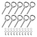 M METERXITY 10-Sets Stainless Eyebolt M6x40mm Shoulder Lifting Eye Bolt with Nuts Washers Male Screw Thread Ring Shoulder Eye Bolts Length 1.57 Inch for Suspending/Fastening