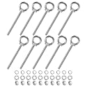 M METERXITY 10-Sets Stainless Eyebolt M6x89mm Shoulder Lifting Eye Bolt with Nuts Washers Male Screw Thread Ring Shoulder Eye Bolts Length 3.5 Inch for Suspending/Fastening