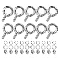 M METERXITY 10-Sets Stainless Eyebolt M8x20mm Shoulder Lifting Eye Bolt with Nuts Washers Male Screw Thread Ring Shoulder Eye Bolts Length 0.79 Inch for Suspending/Fastening