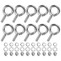M METERXITY 10-Sets Stainless Eyebolt M8x25mm Shoulder Lifting Eye Bolt with Nuts Washers Male Screw Thread Ring Shoulder Eye Bolts Length 0.98 Inch for Suspending/Fastening