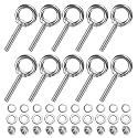M METERXITY 10-Sets Stainless Eyebolt M8x50mm Shoulder Lifting Eye Bolt with Nuts Washers Male Screw Thread Ring Shoulder Eye Bolts Length 1.97 Inch for Suspending/Fastening