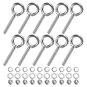 M METERXITY 10-Sets Stainless Eyebolt M8x60mm Shoulder Lifting Eye Bolt with Nuts Washers Male Screw Thread Ring Shoulder Eye Bolts Length 2.36 Inch for Suspending/Fastening