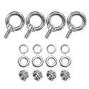 M METERXITY 4-Sets Stainless Eyebolt M5x12mm Shoulder Lifting Eye Bolt with Nuts Washers Male Screw Thread Ring Shoulder Eye Bolts Length 0.47 Inch for Suspending/Fastening
