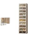 10 Tier Shoe Rack, 20 Pairs, Foldable Shoe Cabinet, Transparent, Stackable Plastic Shoe Boxes with Magnetic Door, Space-Saving, Foldable Shoe Organiser for Shoes, 45 x 35.1 x 174.5 cm