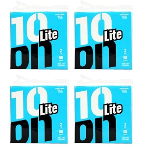 10on lite large size napkins33x33cms 2 ply extra soft tissue paper 50 pulls per pack pack of 4 50pulls x 4  200 pulls