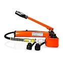 YATOINTO 20 Ton Low Profile Hydraulic Cylinder Jack Porta Power Ram 1.18" Stroke Hydraulic Jack for Short Distance Lifting &amp; Leveling(Orange-Red)