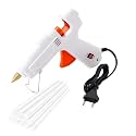 10 White Glue Sticks and 40W Hot Glue Gun (White) Adjustable Constant Temperature, Hot Glue Gun and Fast Preheating Hot Glue Guns with Leakproof Technology for Crafts &amp; DIY Projects AC100-240V