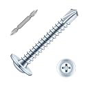 #10 x 1-1/4" Sheet Metal Screws, 100 PCS Etauwe Fast Self Tapping Screws for Metal, Phillips Modified Truss Head Self-Drilling Screws, Screwdriver Bit Included, Zinc-Plated
