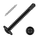 #10 x 2 Sheet Metal Screws, 100 PCS Etauwe Fast Self Tapping Screws for Metal, Phillips Modified Truss Head Self-Drilling Screws, Screwdriver Bit Included, Black