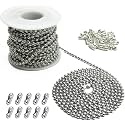 30 Feet 3.2mm Beaded Ball Chain, Ceiling Fan Pull Chain Extension