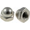 100#10-32 X 3/8" Steel Acorn Cap Nuts - Nickel Plated